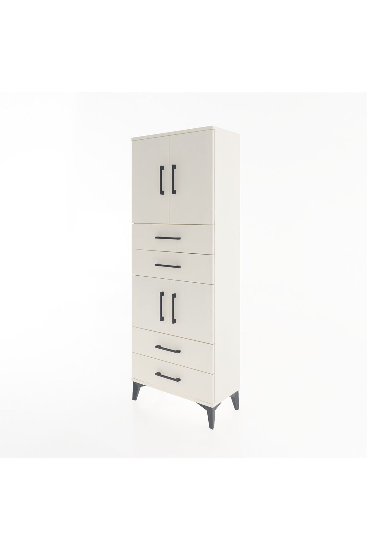 Arges Dolap 3 Raflı 4 Çekmeceli 4 Kapaklı 60x30x163 - S20M089V1A