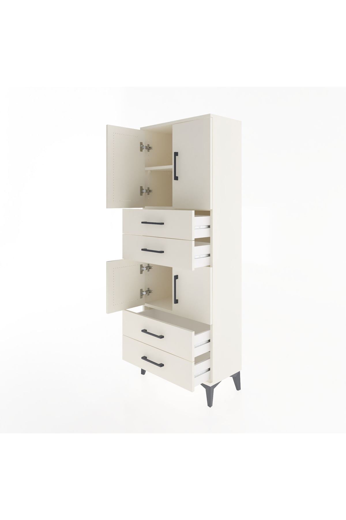Arges Dolap 3 Raflı 4 Çekmeceli 4 Kapaklı 60x30x163 - S20M089V1A