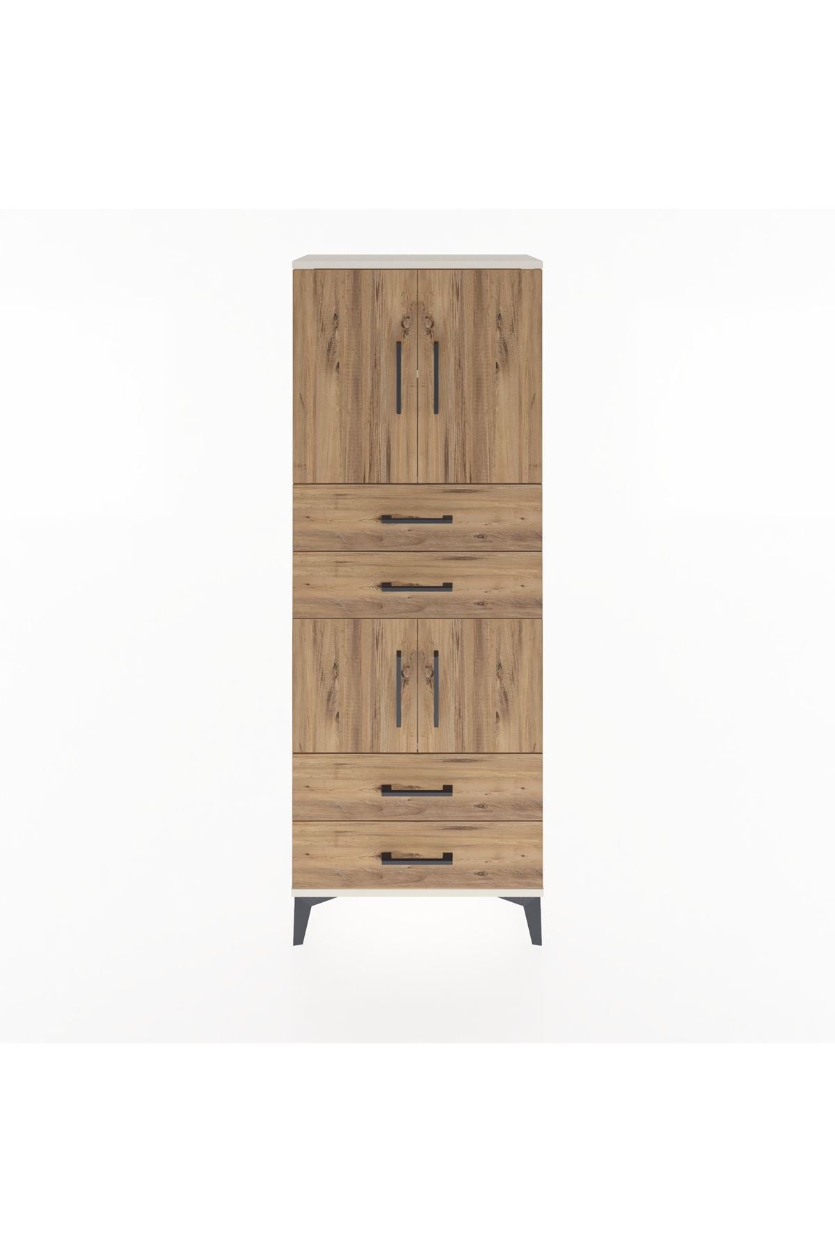 Arges Dolap 3 Raflı 4 Çekmeceli 4 Kapaklı 60x30x163 - S20M089V3A