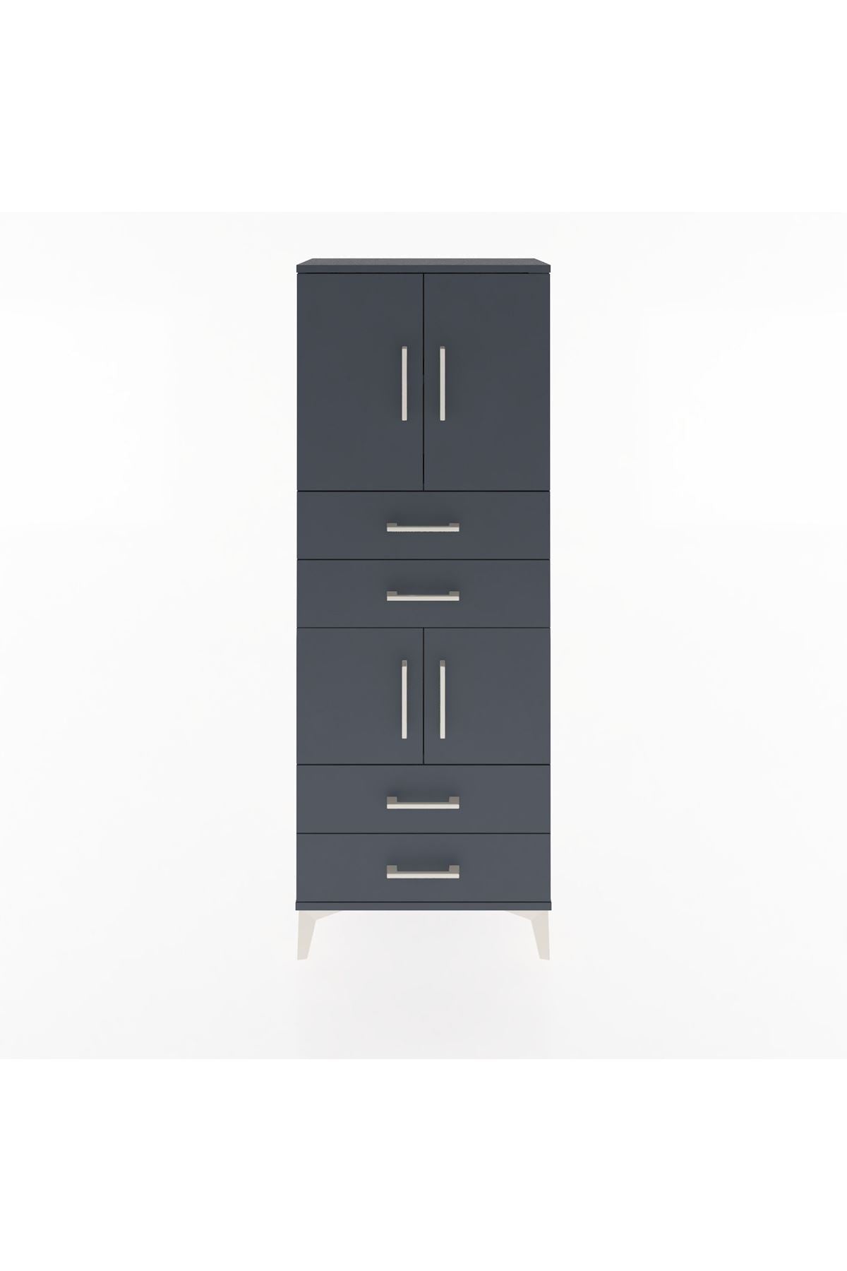 Arges Dolap 3 Raflı 4 Çekmeceli 4 Kapaklı 60x30x163 - S20M089V5A