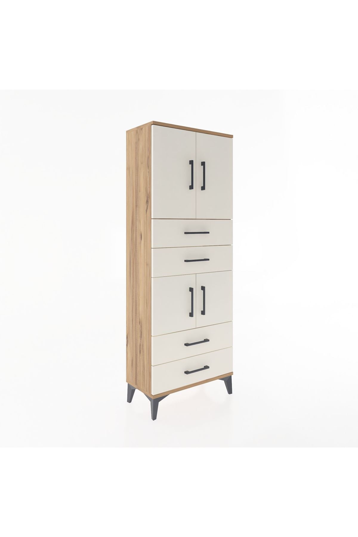 Arges Dolap 3 Raflı 4 Çekmeceli 4 Kapaklı 60x30x163 - S20M089V7A