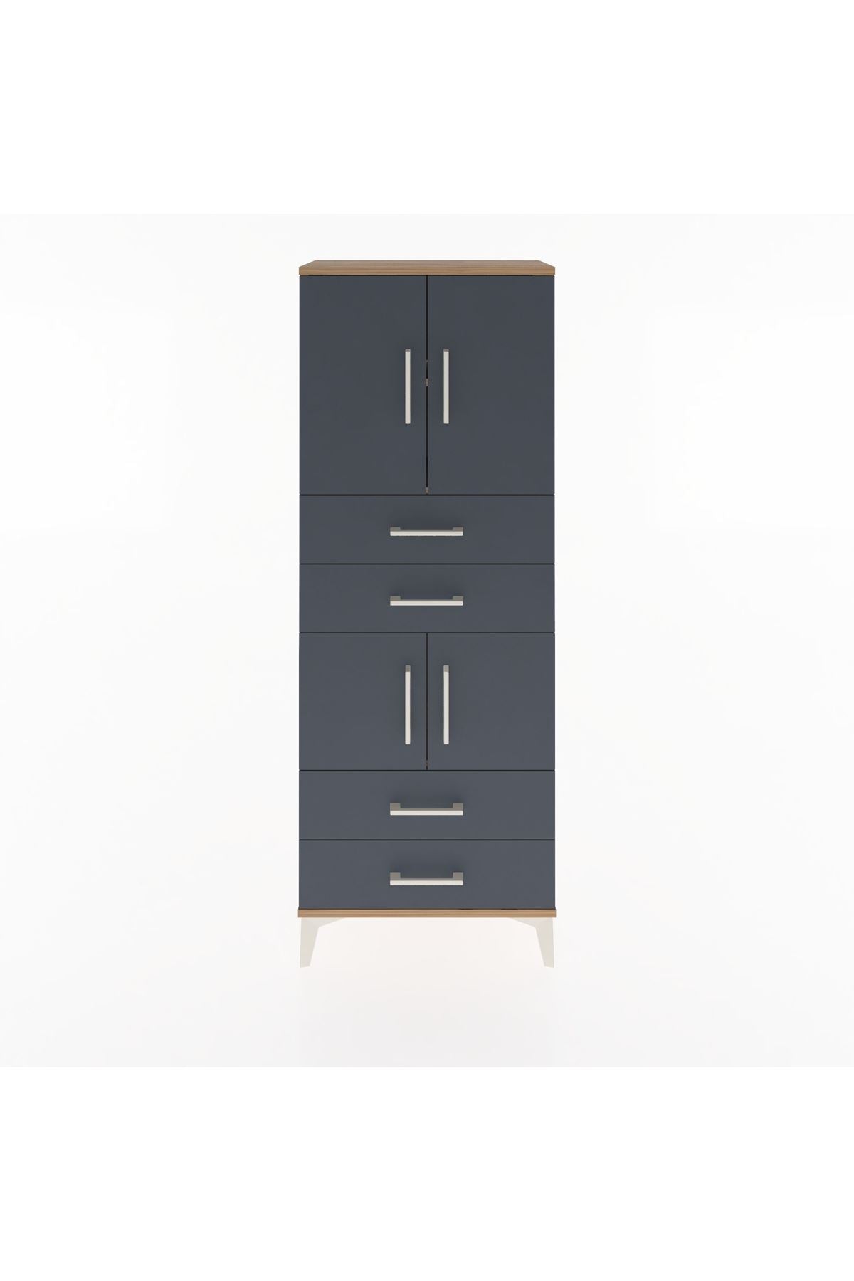Arges Dolap 3 Raflı 4 Çekmeceli 4 Kapaklı 60x30x163 - S20M089V8A