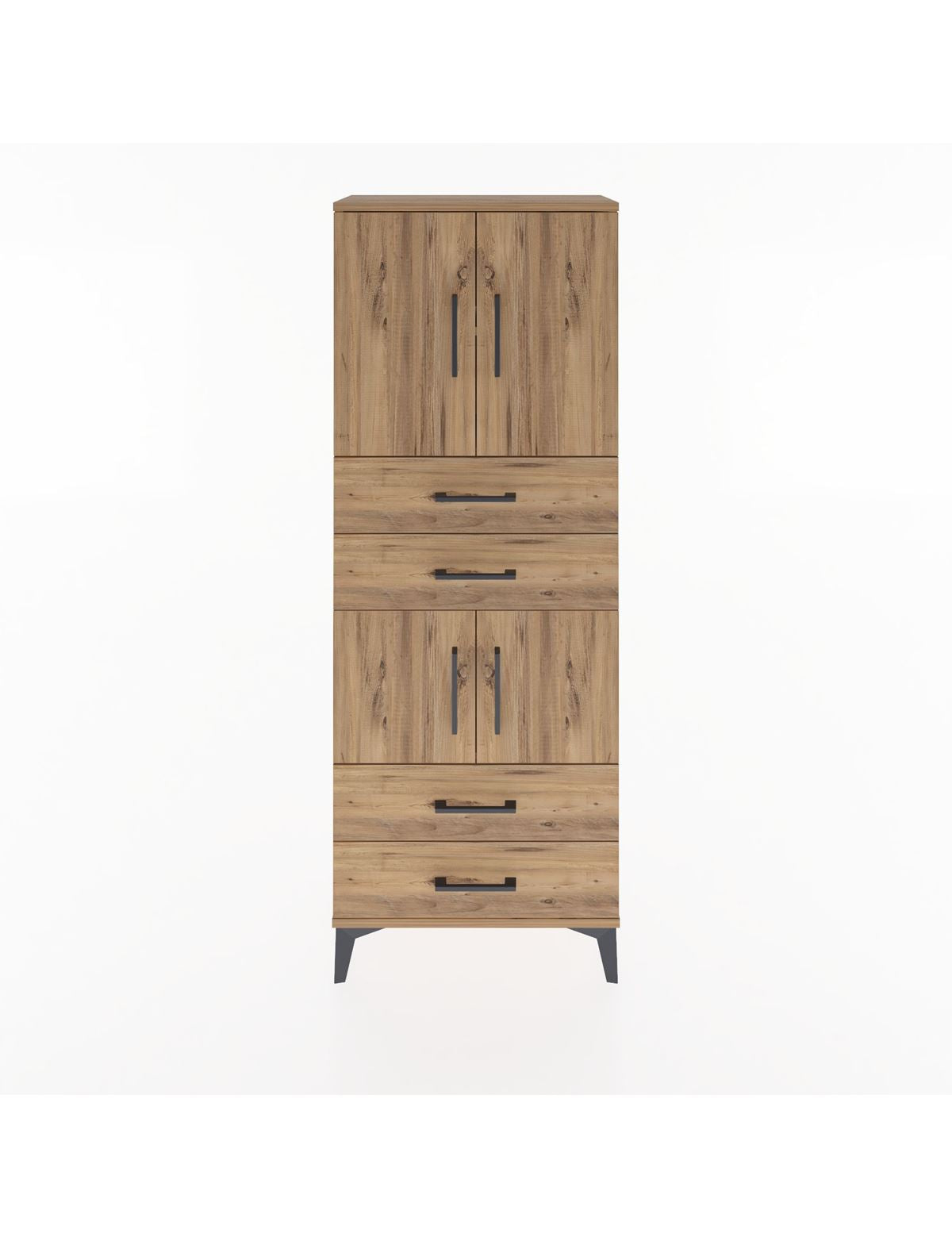 Arges Dolap 3 Raflı 4 Çekmeceli 4 Kapaklı 60x30x163 - S20M089V9A