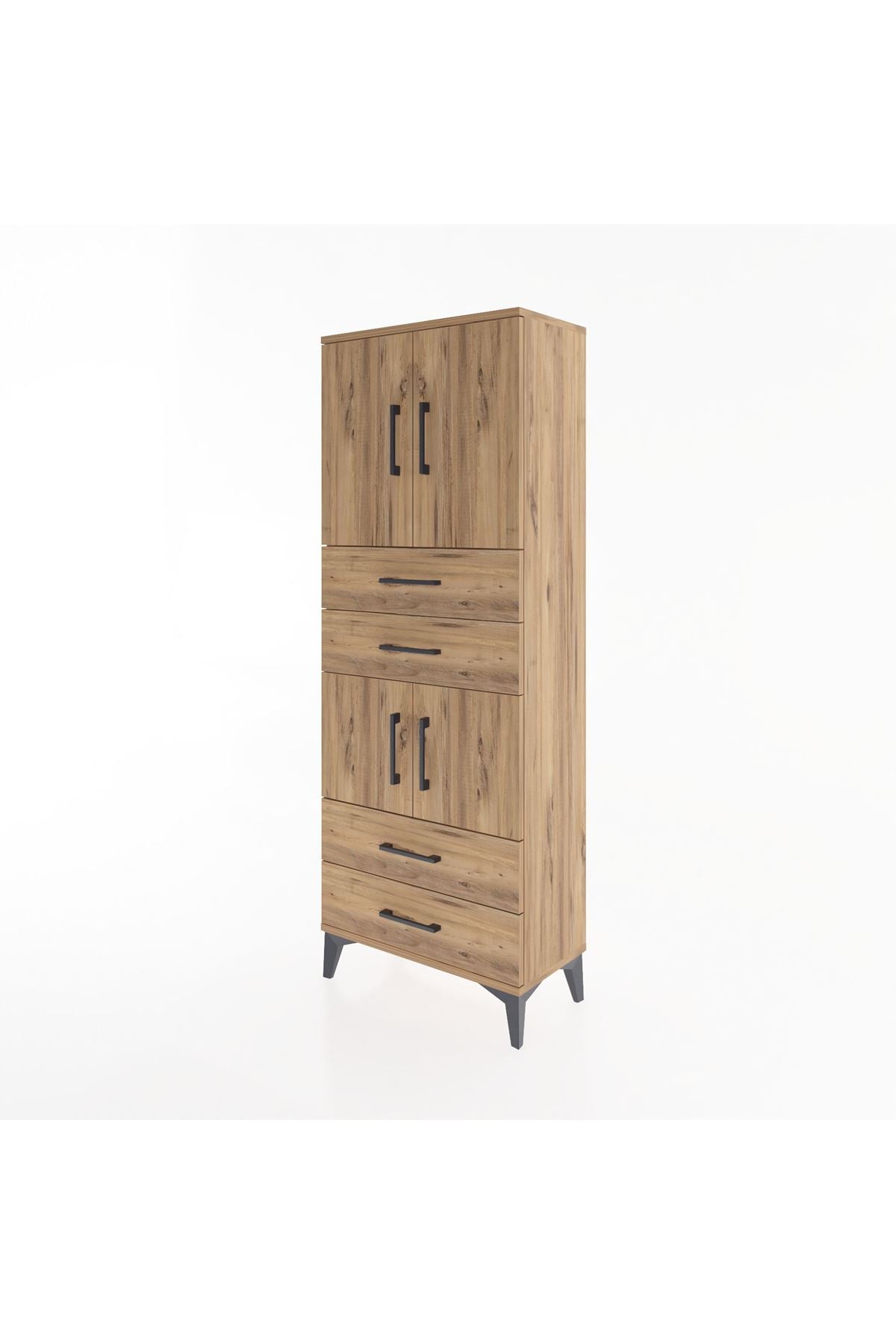 Arges Dolap 3 Raflı 4 Çekmeceli 4 Kapaklı 60x30x163 - S20M089V9A