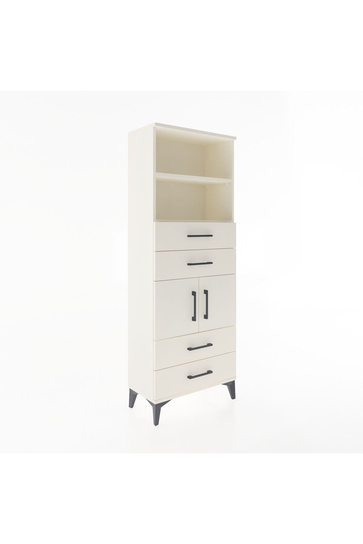 Arges Dolap 3 Raflı 4 Çekmeceli 2 Kapaklı 60x30x163 - S20M090V1A
