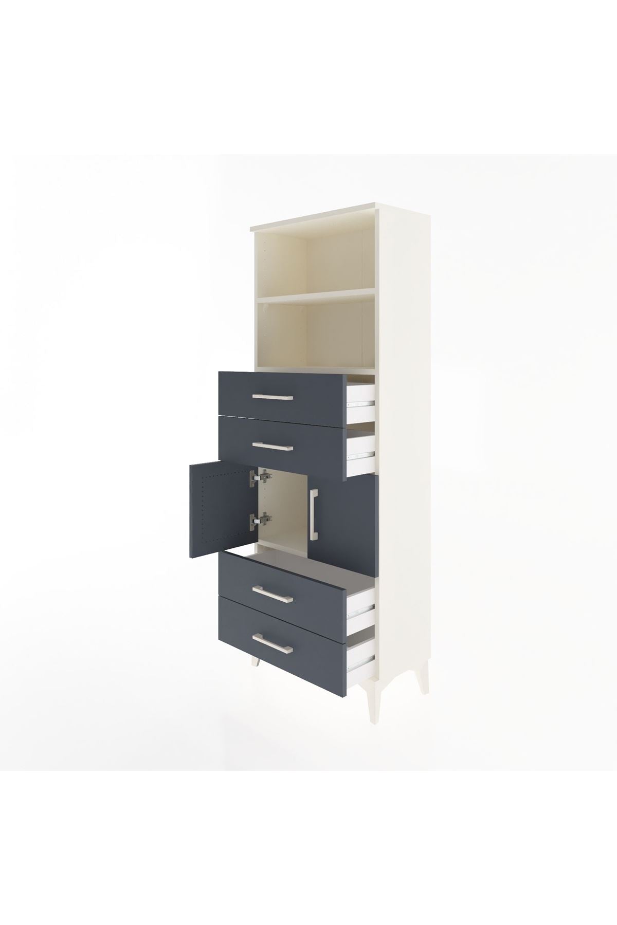 Arges Dolap 3 Raflı 4 Çekmeceli 2 Kapaklı 60x30x163 - S20M090V2A
