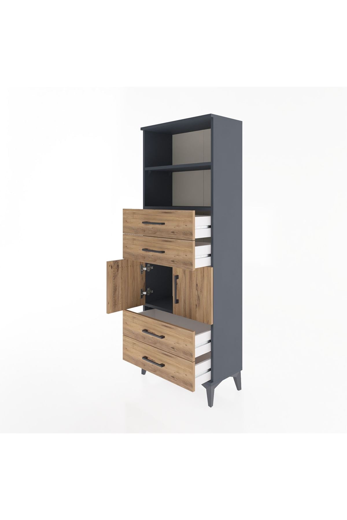 Arges Dolap 3 Raflı 4 Çekmeceli 2 Kapaklı 60x30x163 - S20M090V6A