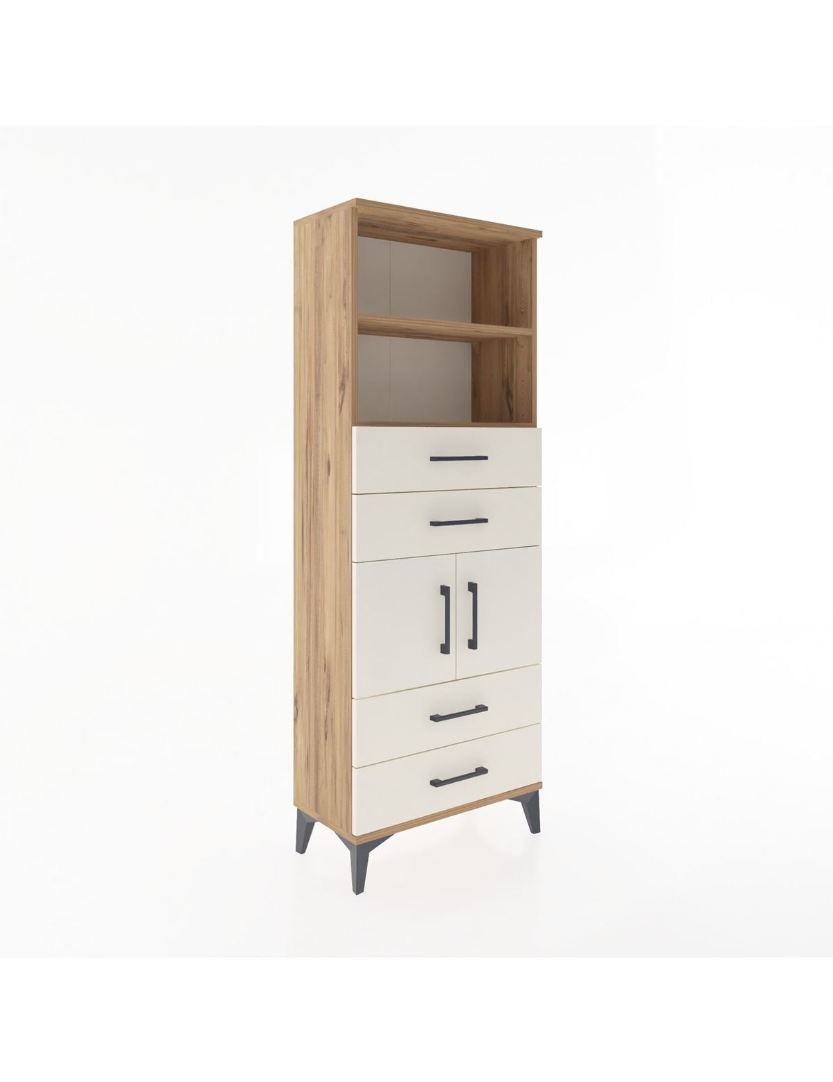 Arges Dolap 3 Raflı 4 Çekmeceli 2 Kapaklı 60x30x163 - S20M090V7A