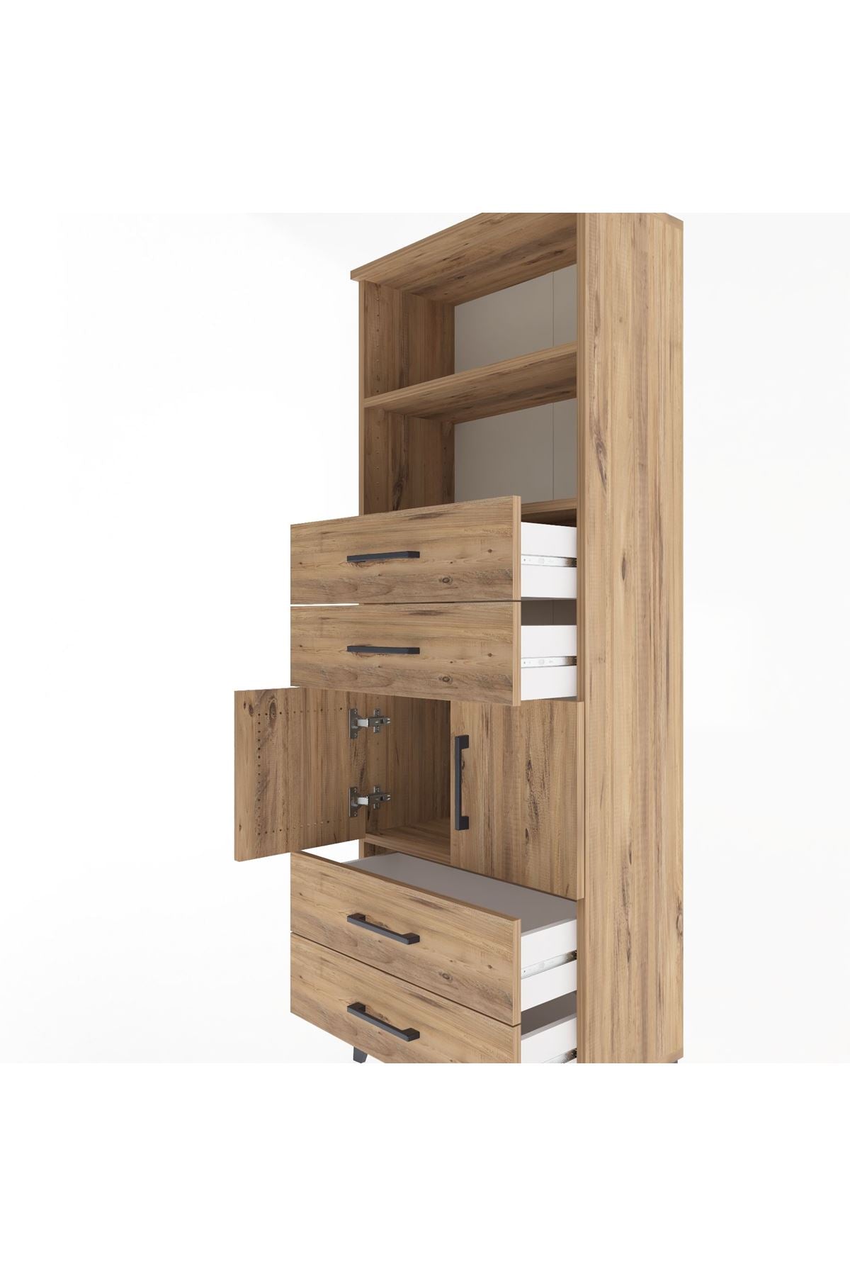 Arges Dolap 3 Raflı 4 Çekmeceli 2 Kapaklı 60x30x163 - S20M090V9A
