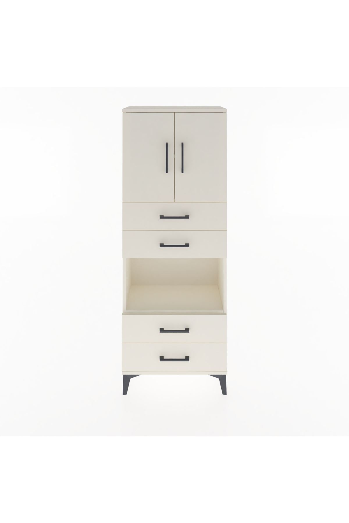 Arges Dolap 3 Raflı 4 Çekmeceli 2 Kapaklı 60x30x163 - S20M091V1A