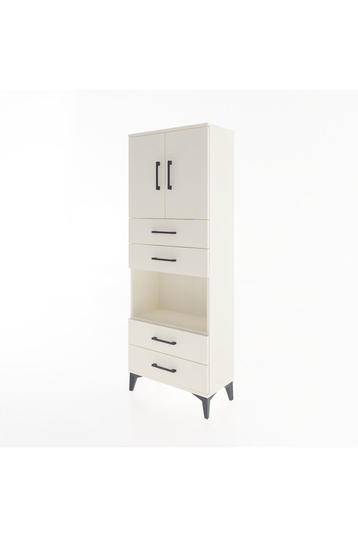 Arges Dolap 3 Raflı 4 Çekmeceli 2 Kapaklı 60x30x163 - S20M091V1A