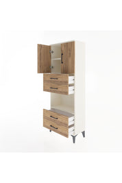 Arges Dolap 3 Raflı 4 Çekmeceli 2 Kapaklı 60x30x163 - S20M091V3A