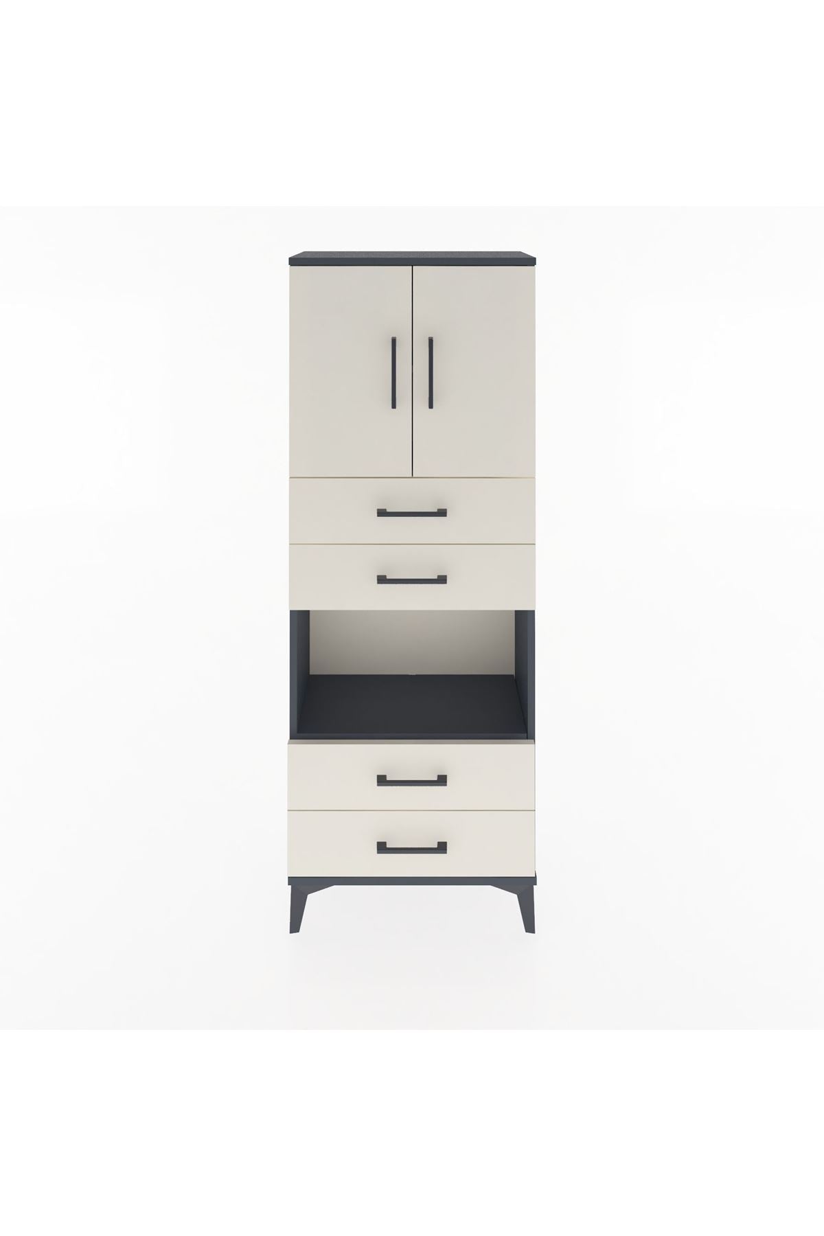 Arges Dolap 3 Raflı 4 Çekmeceli 2 Kapaklı 60x30x163 - S20M091V4A