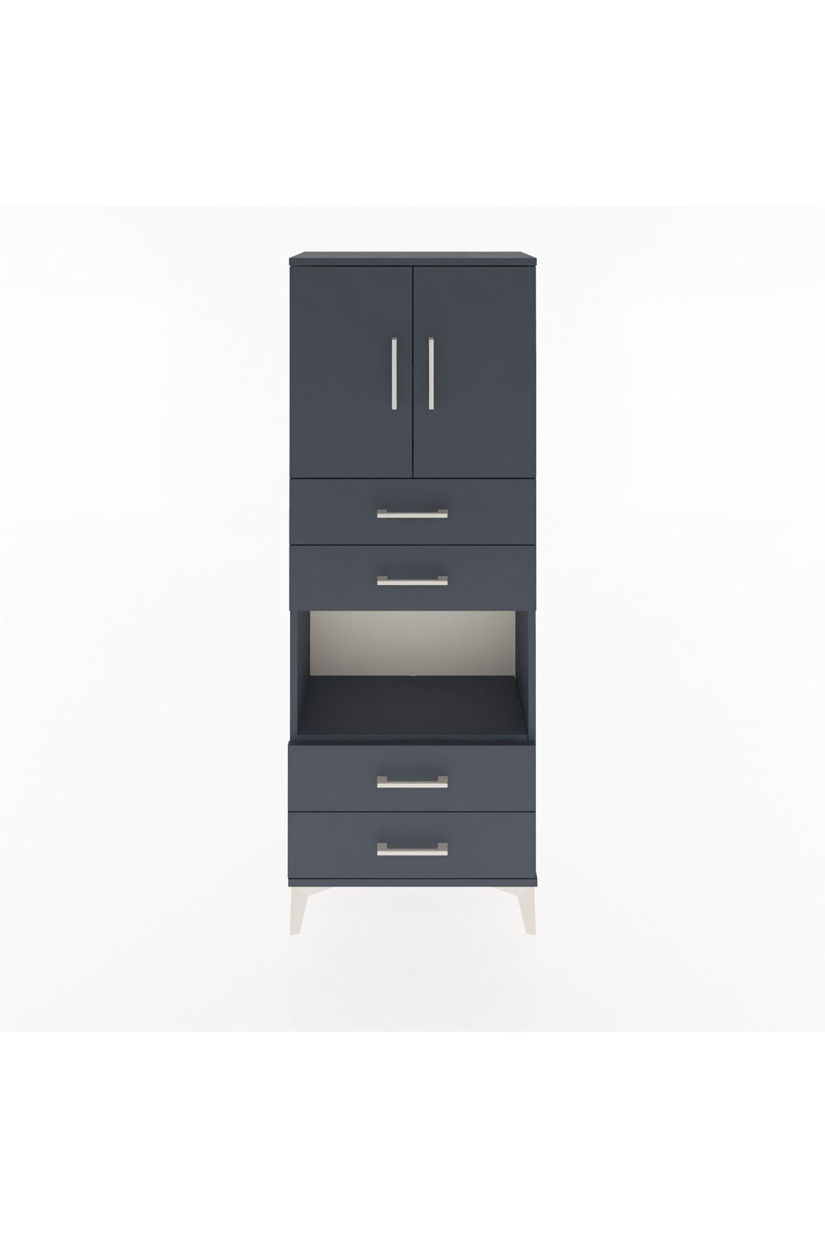 Arges Dolap 3 Raflı 4 Çekmeceli 2 Kapaklı 60x30x163 - S20M091V5A