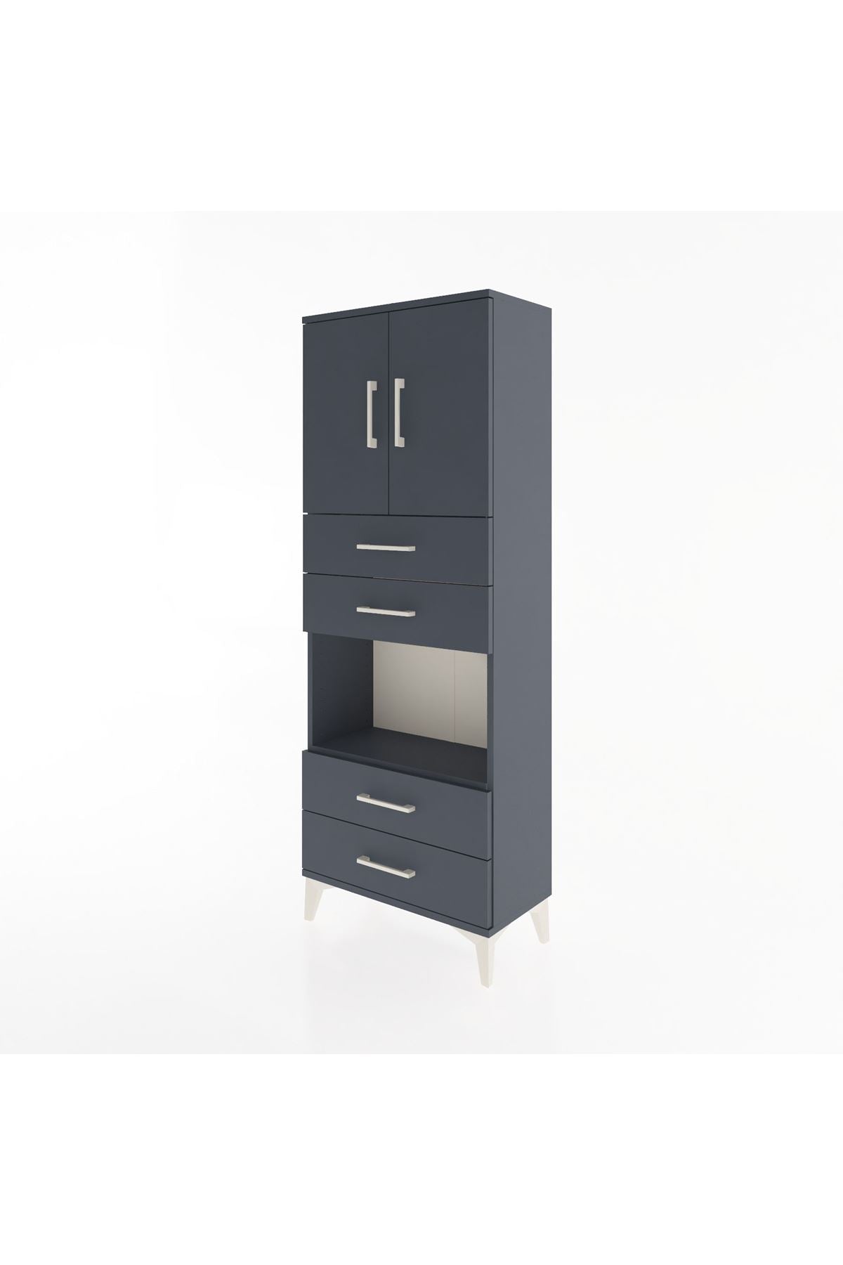 Arges Dolap 3 Raflı 4 Çekmeceli 2 Kapaklı 60x30x163 - S20M091V5A