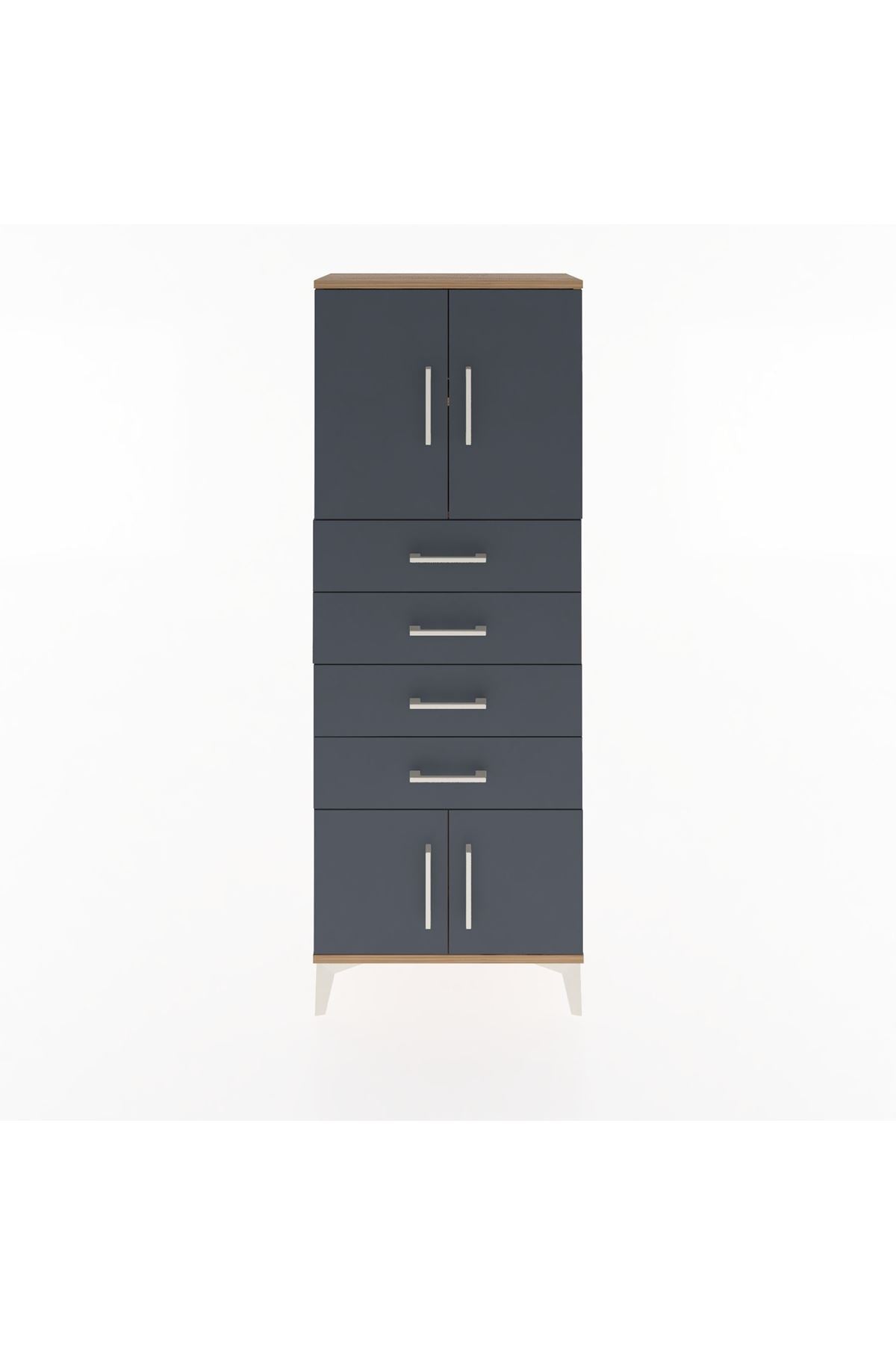 Arges Dolap 2 Raflı 4 Çekmeceli 4 Kapaklı 60x30x163 - S20M093V8A