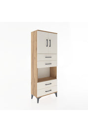 Arges Dolap 3 Raflı 4 Çekmeceli 2 Kapaklı 60x30x163 - S20M091V7A