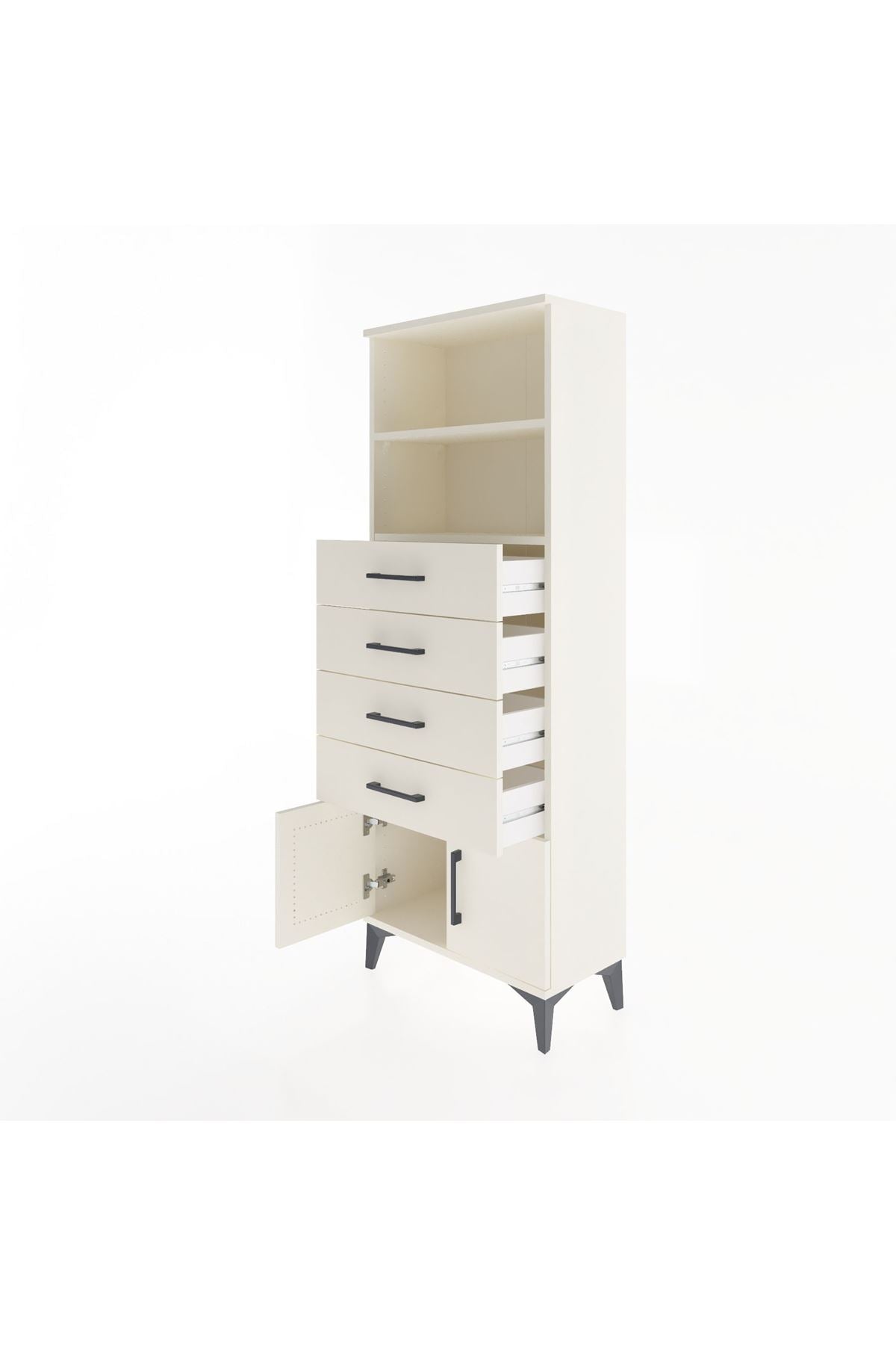 Arges Dolap 2 Raflı 4 Çekmeceli 2 Kapaklı 60x30x163 - S20M094V1A