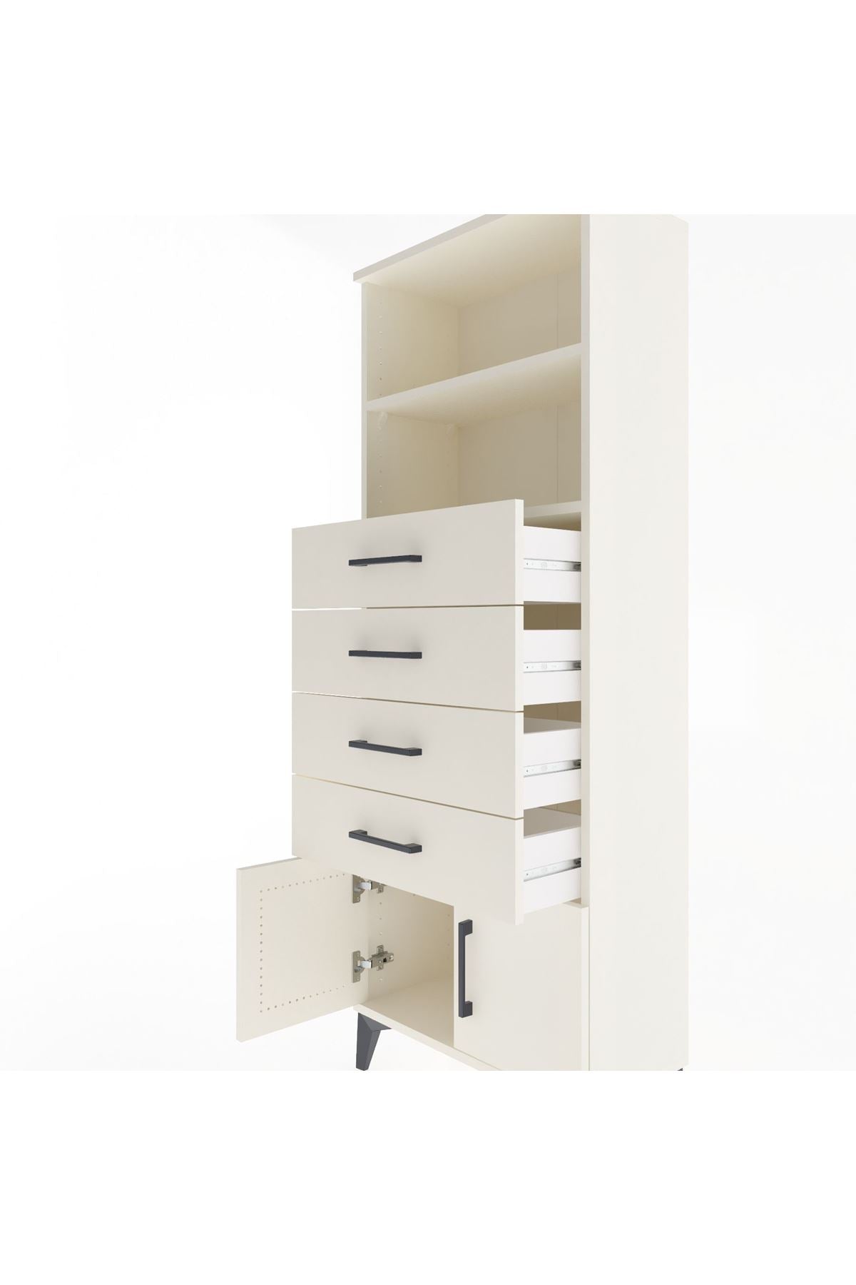 Arges Dolap 2 Raflı 4 Çekmeceli 2 Kapaklı 60x30x163 - S20M094V1A