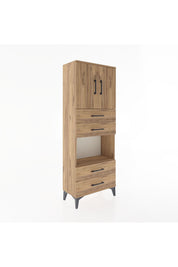 Arges Dolap 3 Raflı 4 Çekmeceli 2 Kapaklı 60x30x163 - S20M091V9A