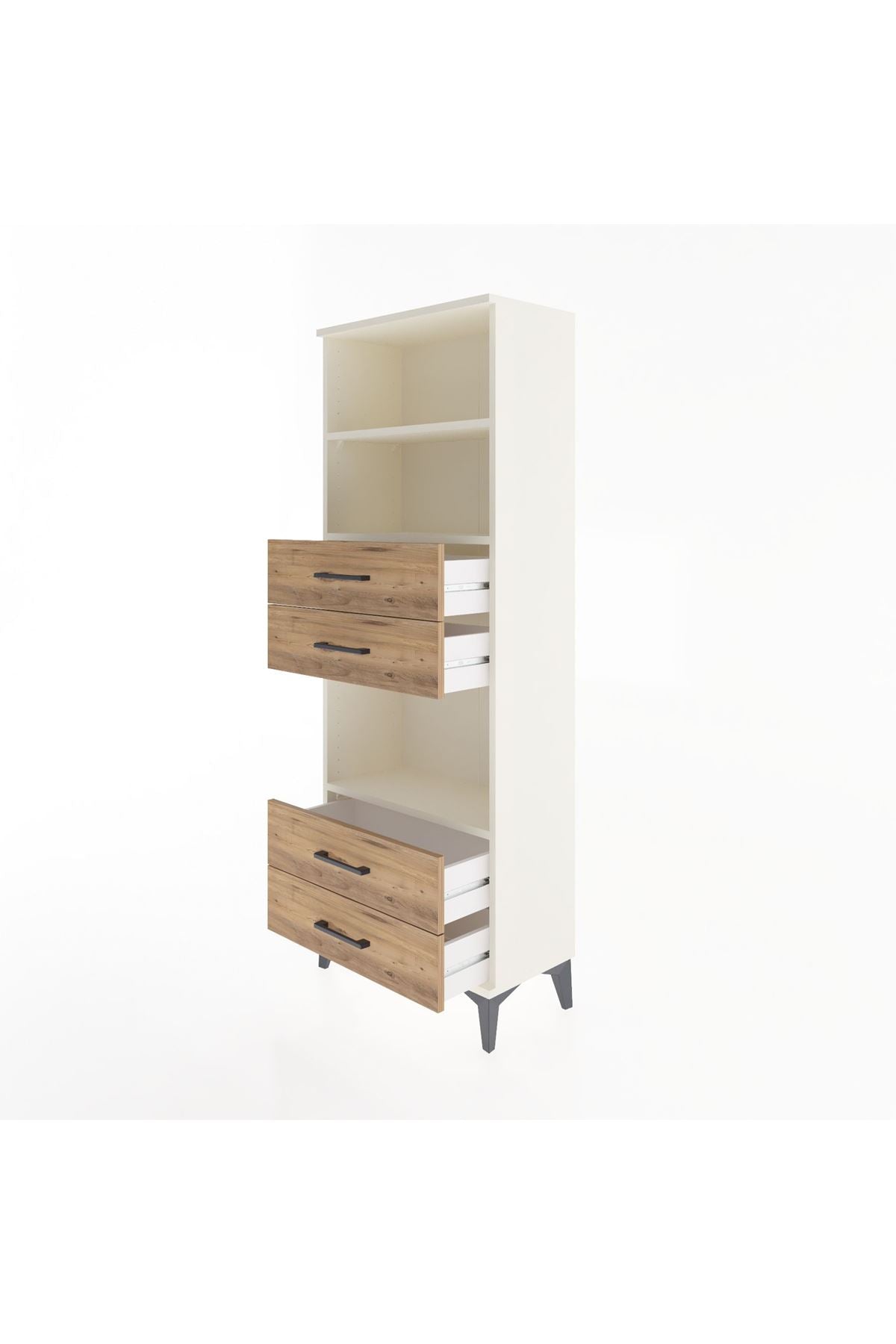 Arges Dolap 3 Raflı 4 Çekmeceli 60x30x163 - S20M092V3A