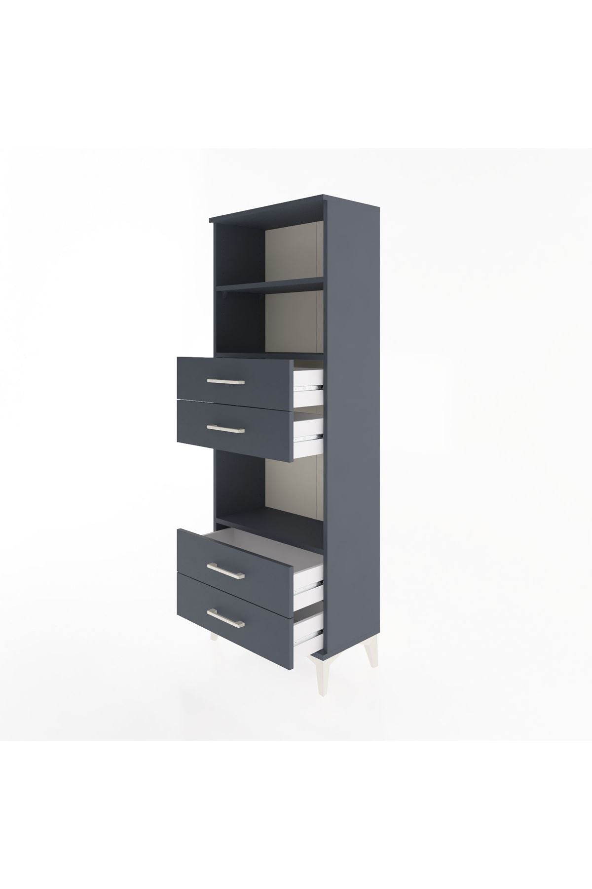 Arges Dolap 3 Raflı 4 Çekmeceli 60x30x163 - S20M092V5A