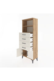 Arges Dolap 2 Raflı 4 Çekmeceli 2 Kapaklı 60x30x163 - S20M094V7A