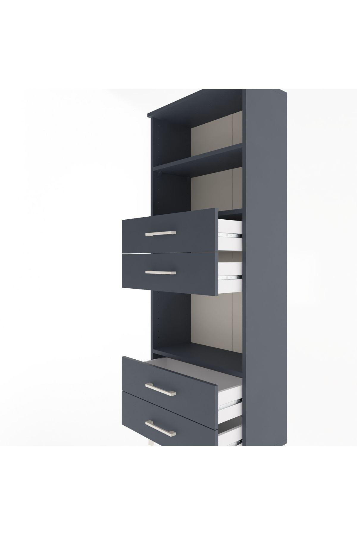 Arges Dolap 3 Raflı 4 Çekmeceli 60x30x163 - S20M092V5A