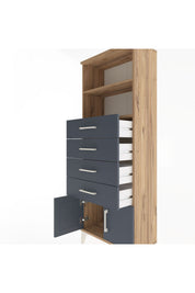 Arges Dolap 2 Raflı 4 Çekmeceli 2 Kapaklı 60x30x163 - S20M094V8A