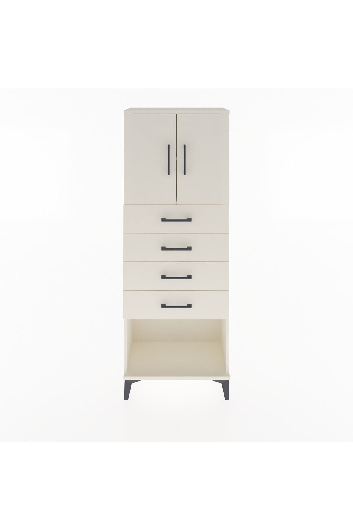 Arges Dolap 2 Raflı 4 Çekmeceli 2 Kapaklı 60x30x163 - S20M095V1A