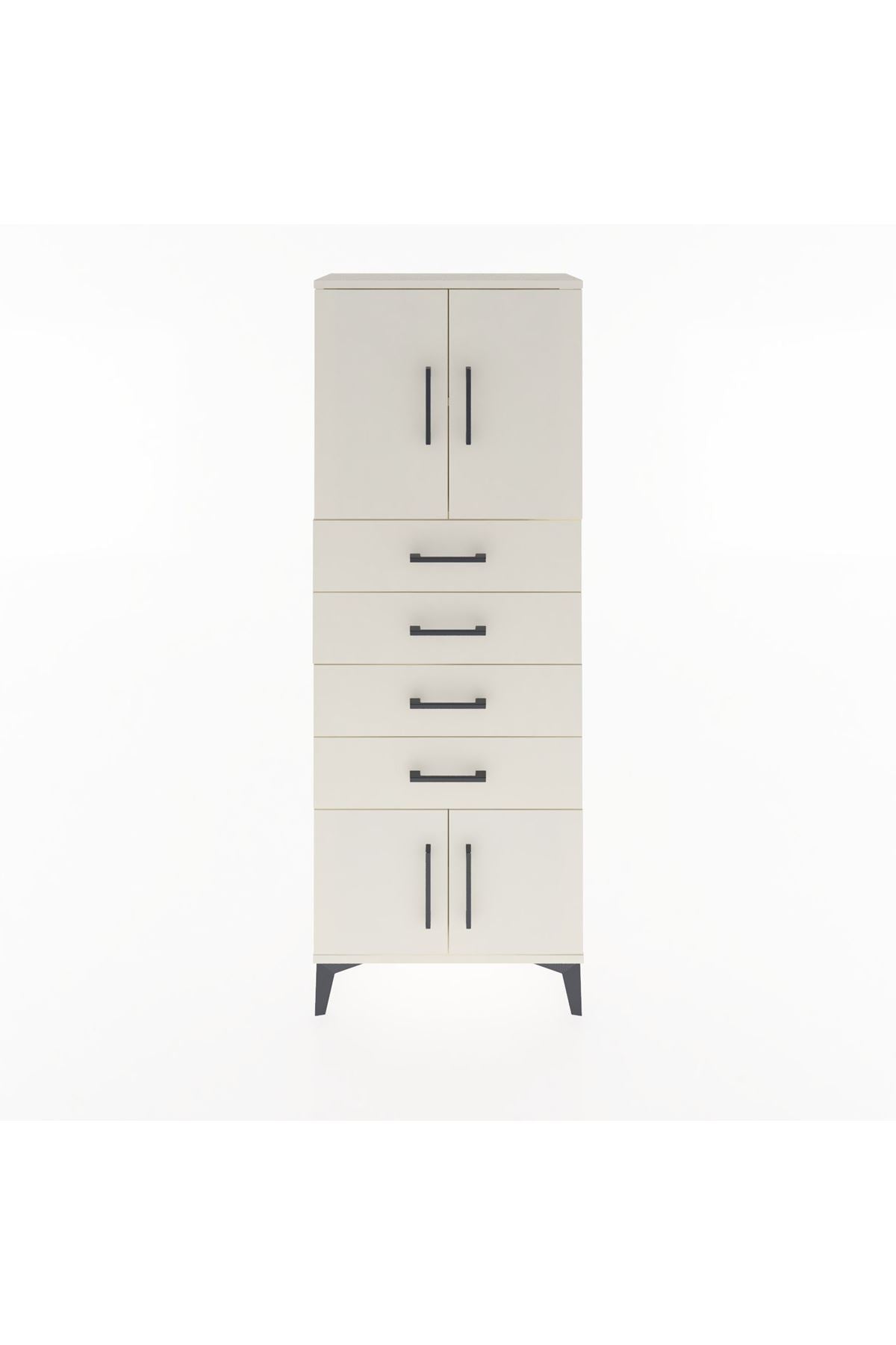 Arges Dolap 2 Raflı 4 Çekmeceli 4 Kapaklı 60x30x163 - S20M093V1A