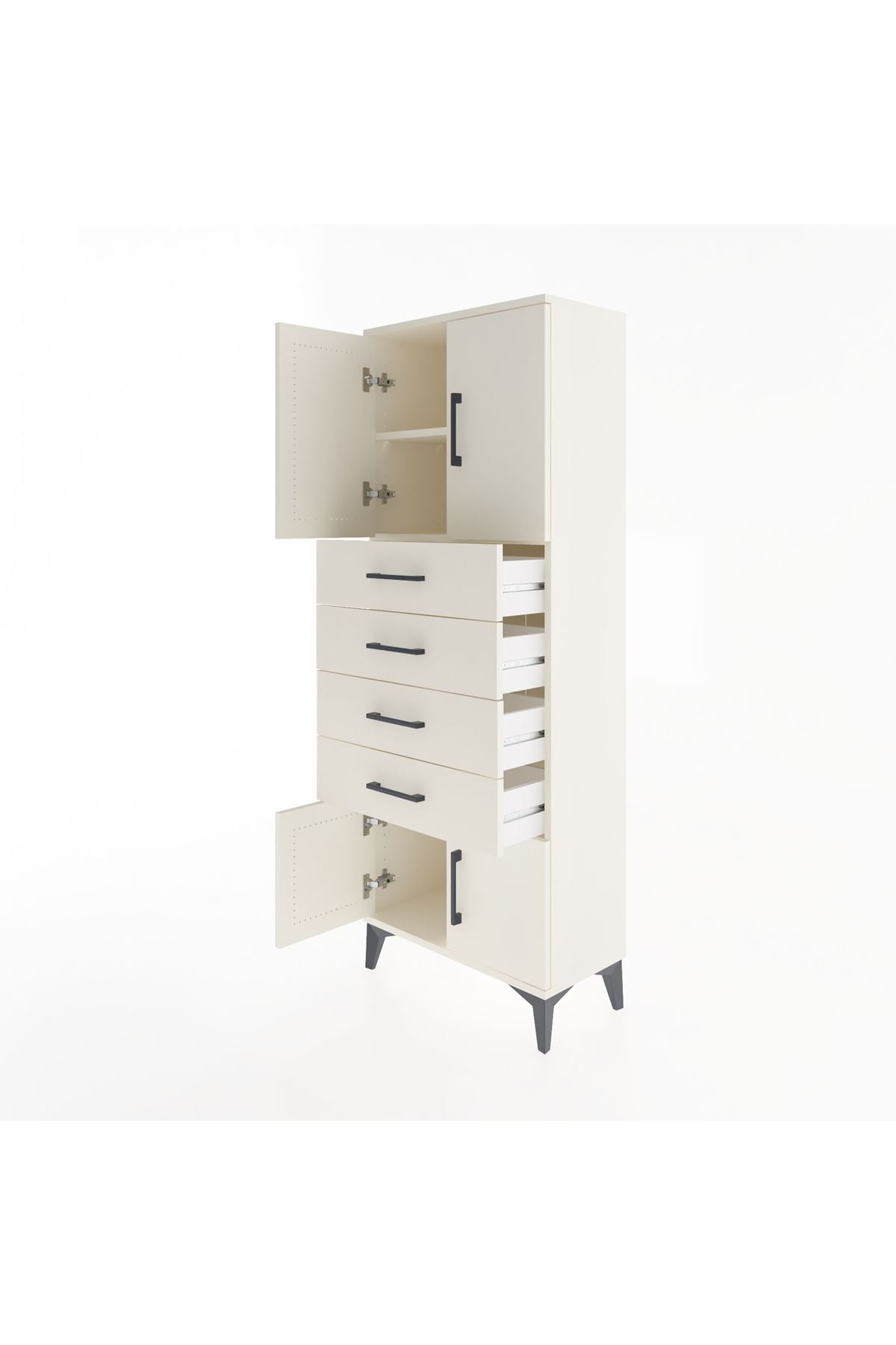 Arges Dolap 2 Raflı 4 Çekmeceli 4 Kapaklı 60x30x163 - S20M093V1A