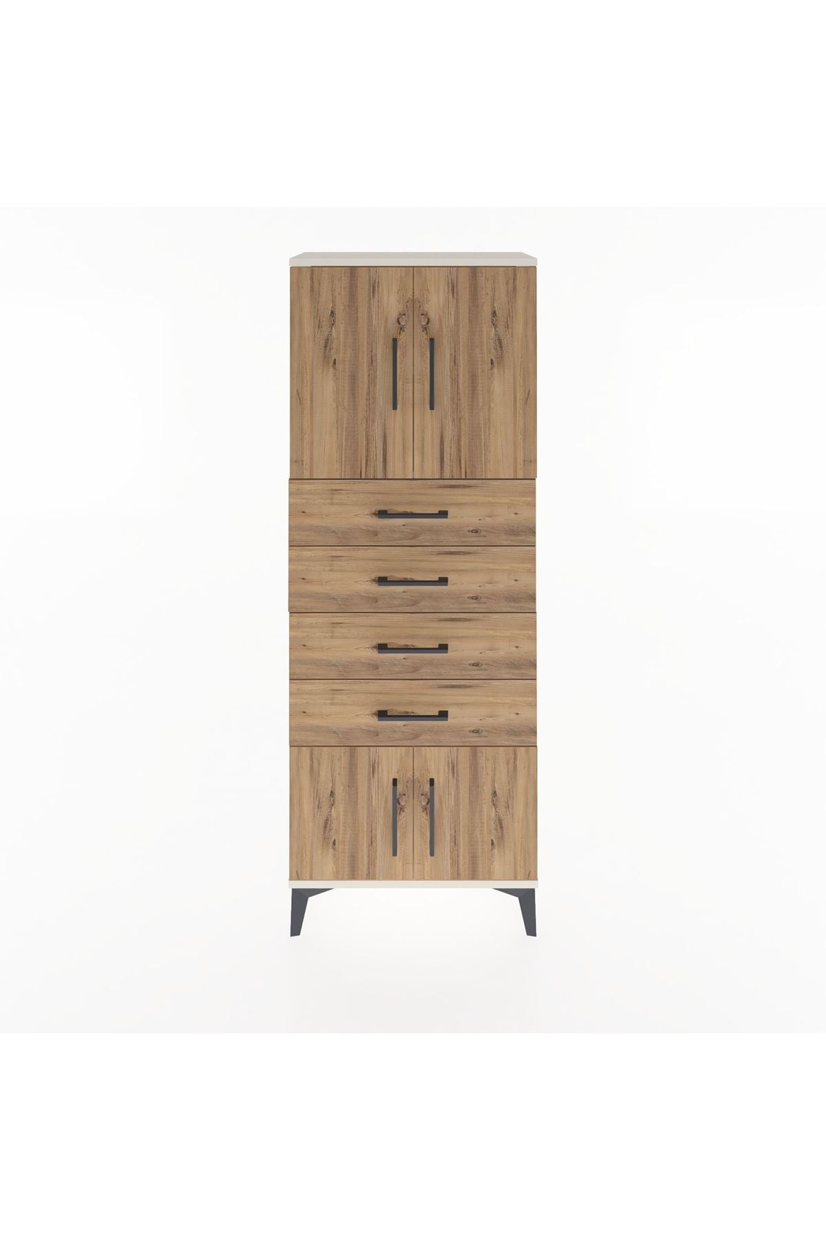 Arges Dolap 2 Raflı 4 Çekmeceli 4 Kapaklı 60x30x163 - S20M093V3A