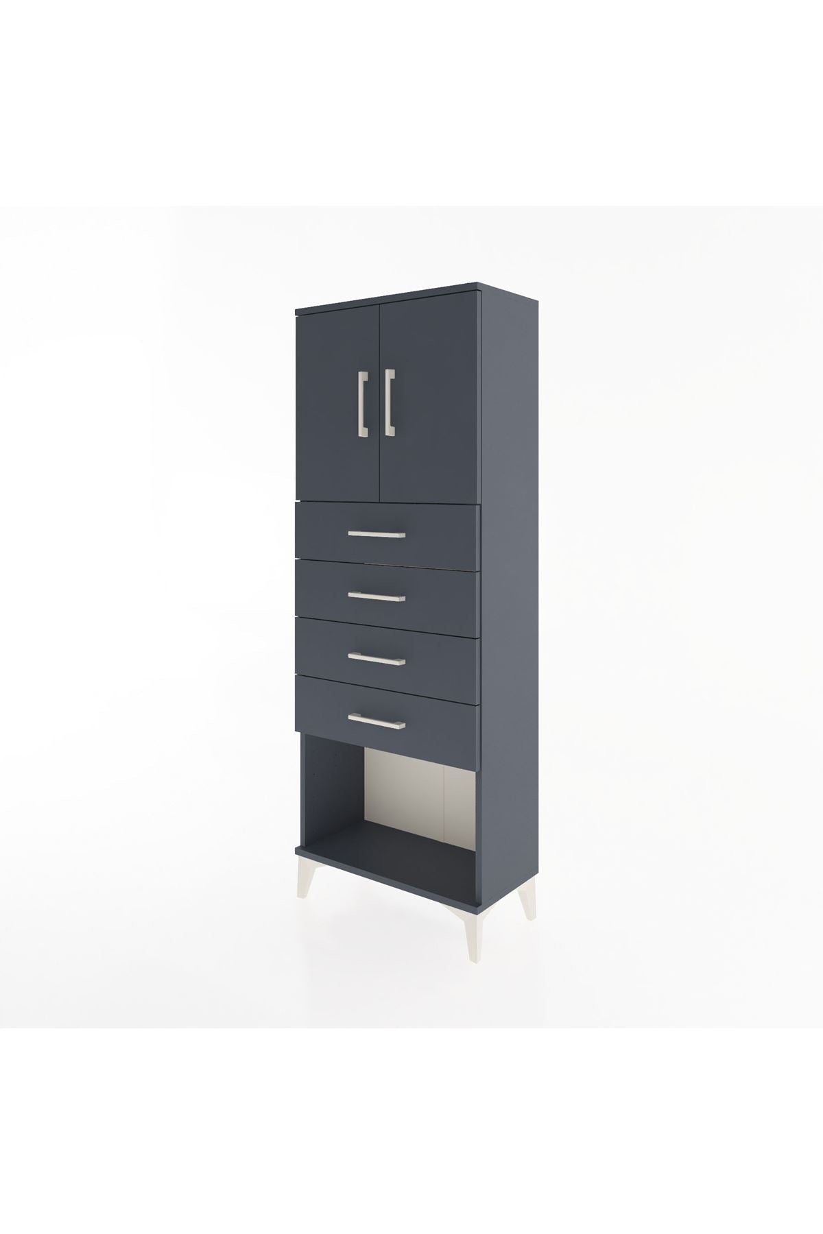 Arges Dolap 2 Raflı 4 Çekmeceli 2 Kapaklı 60x30x163 - S20M095V5A