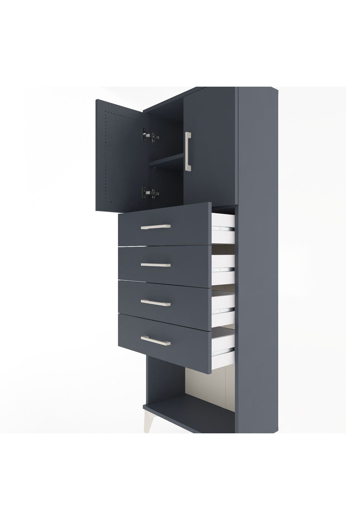 Arges Dolap 2 Raflı 4 Çekmeceli 2 Kapaklı 60x30x163 - S20M095V5A