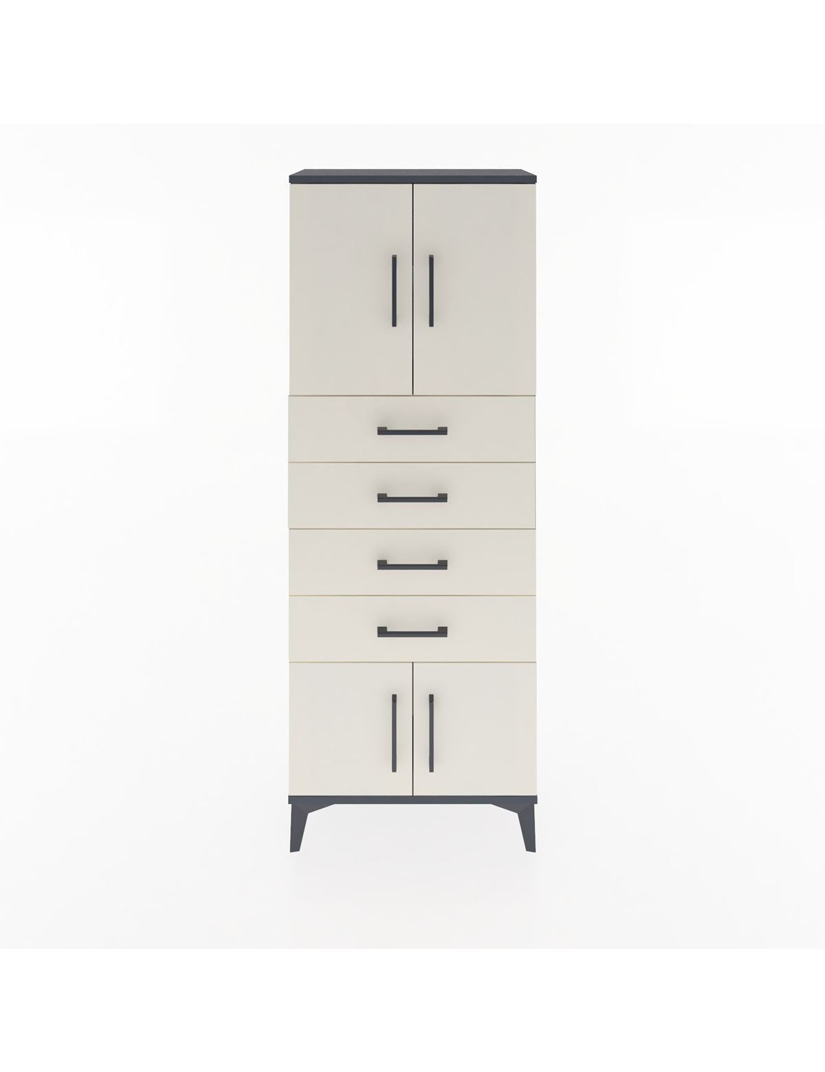 Arges Dolap 2 Raflı 4 Çekmeceli 4 Kapaklı 60x30x163 - S20M093V4A