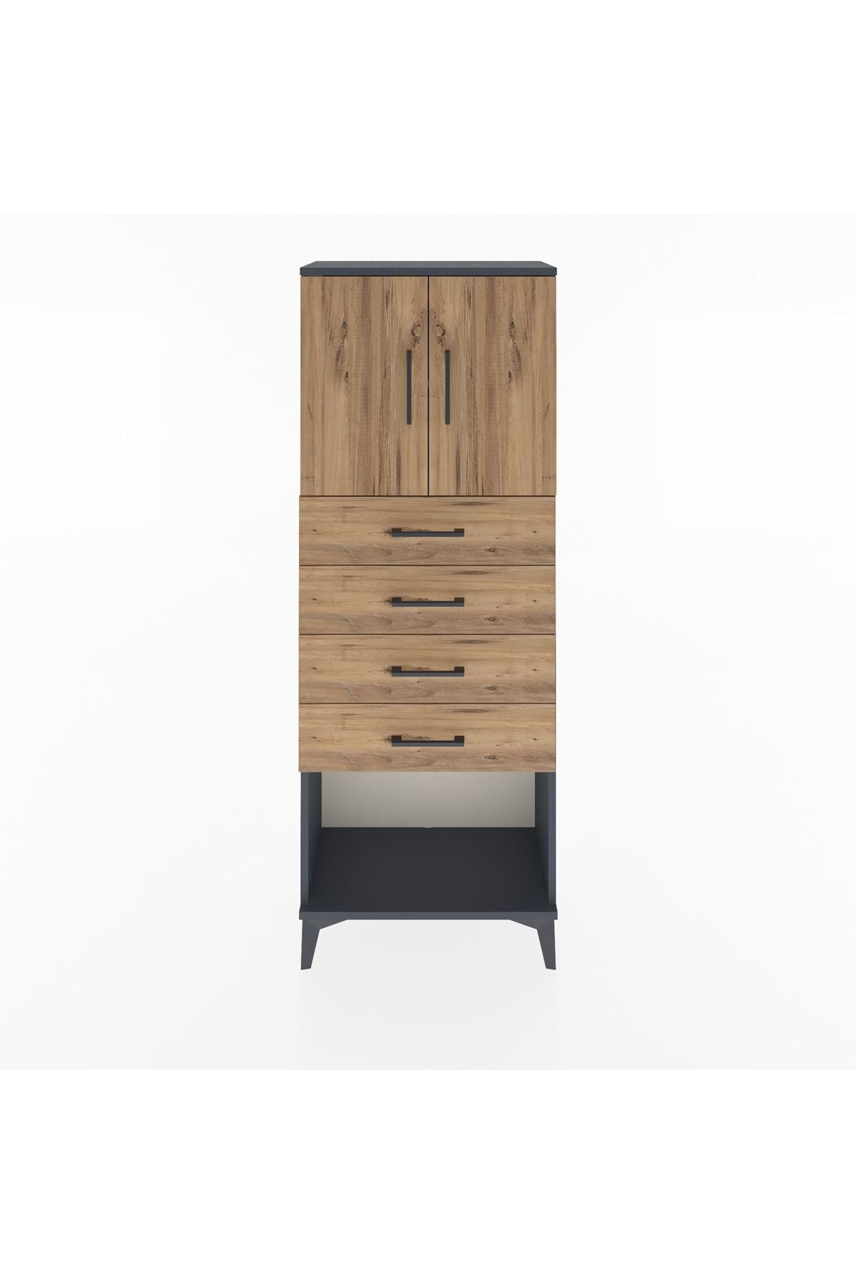 Arges Dolap 2 Raflı 4 Çekmeceli 2 Kapaklı 60x30x163 - S20M095V6A