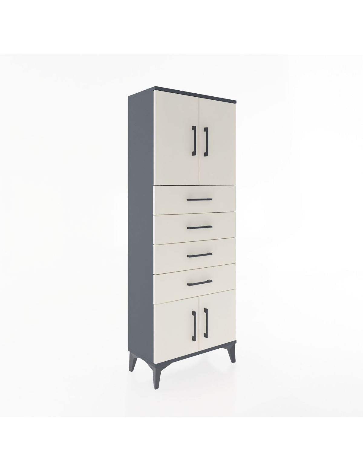 Arges Dolap 2 Raflı 4 Çekmeceli 4 Kapaklı 60x30x163 - S20M093V4A