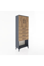 Arges Dolap 2 Raflı 4 Çekmeceli 2 Kapaklı 60x30x163 - S20M095V6A