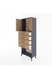 Arges Dolap 2 Raflı 4 Çekmeceli 2 Kapaklı 60x30x163 - S20M095V6A