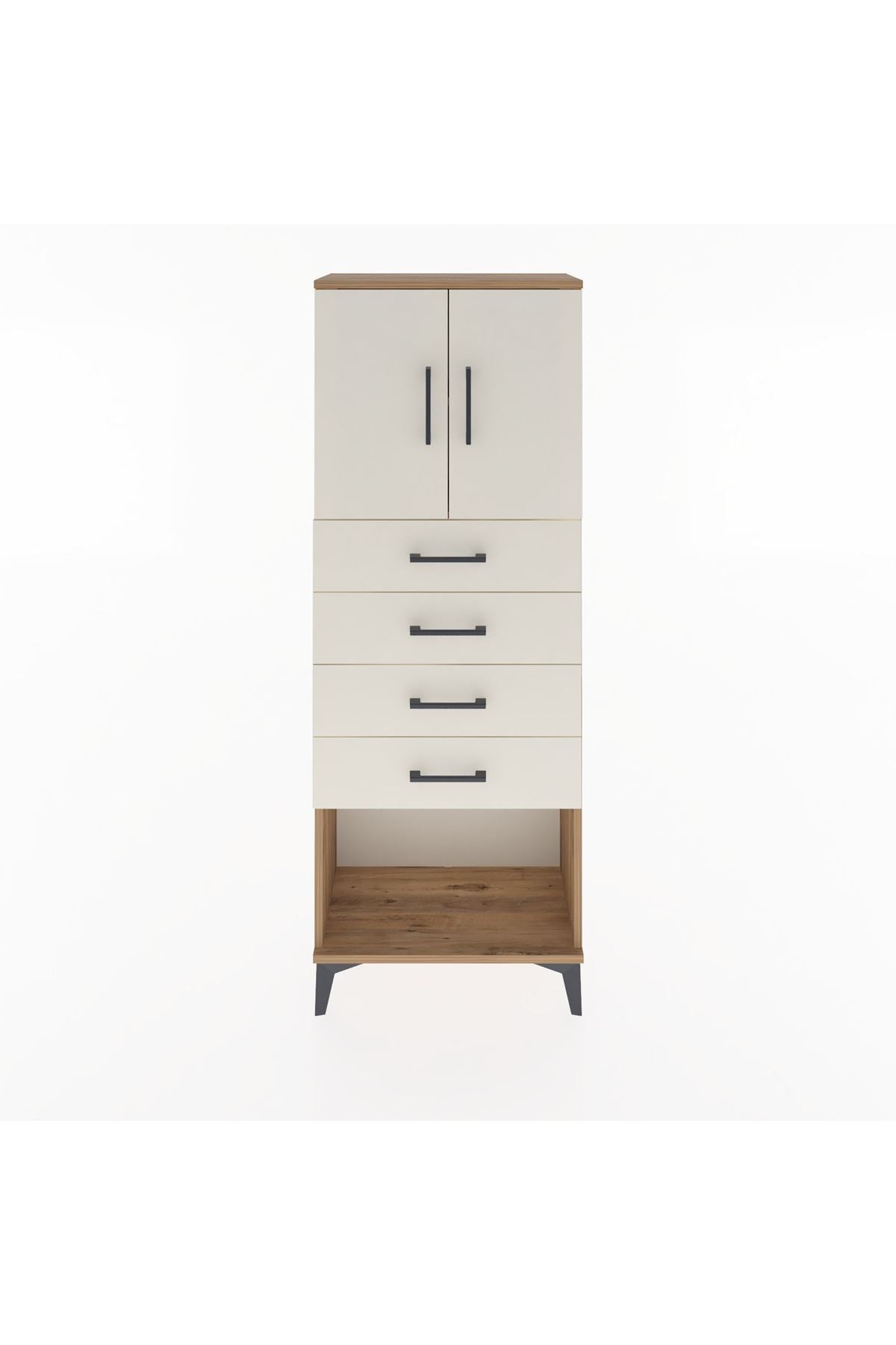 Arges Dolap 2 Raflı 4 Çekmeceli 2 Kapaklı 60x30x163 - S20M095V7A