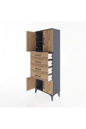 Arges Dolap 2 Raflı 4 Çekmeceli 4 Kapaklı 60x30x163 - S20M093V6A
