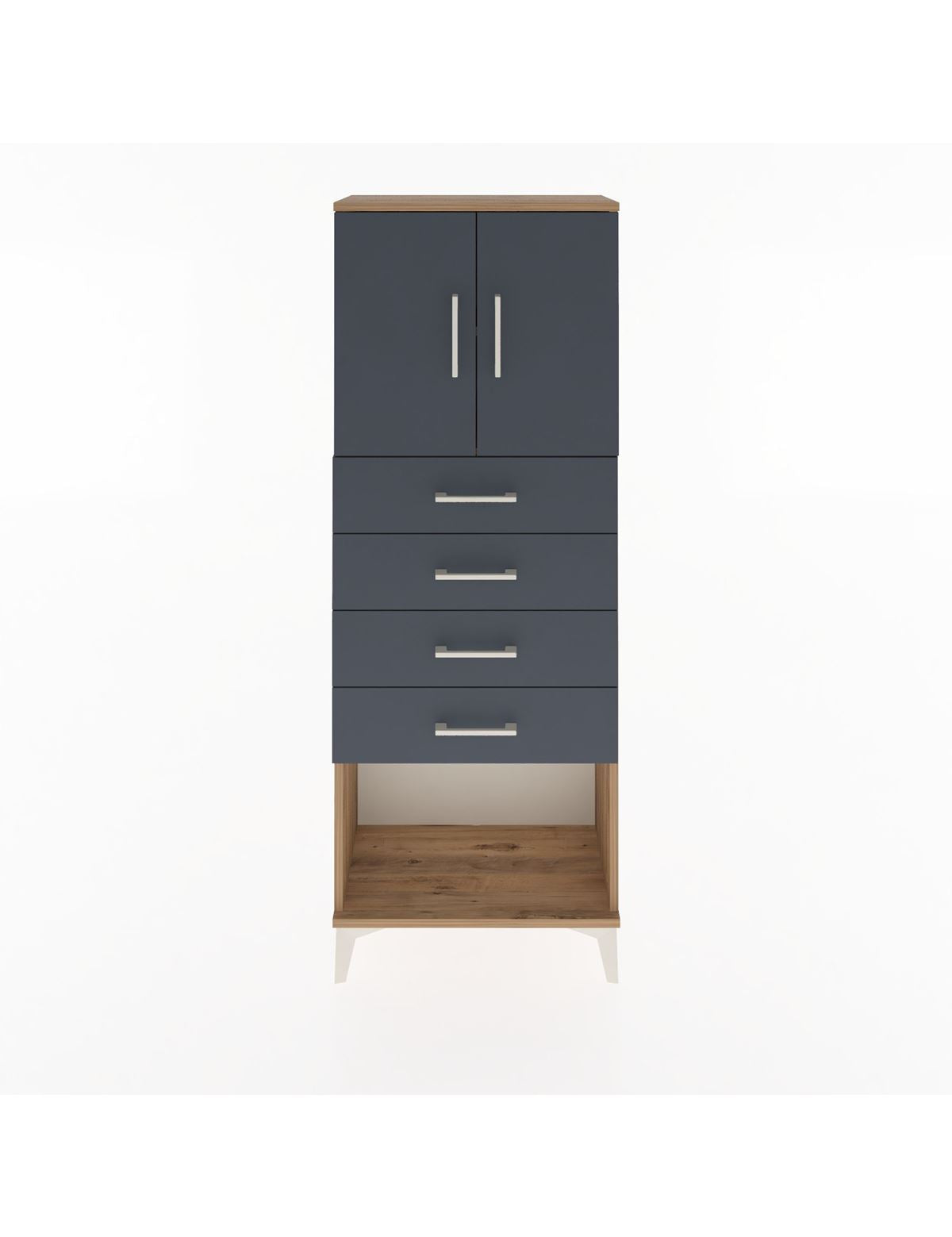 Arges Dolap 2 Raflı 4 Çekmeceli 2 Kapaklı 60x30x163 - S20M095V8A