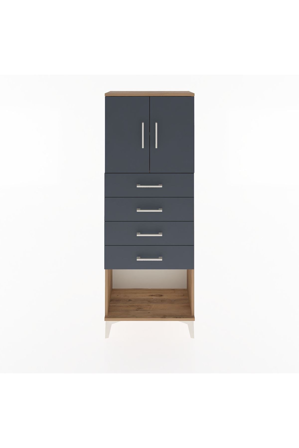 Arges Dolap 2 Raflı 4 Çekmeceli 2 Kapaklı 60x30x163 - S20M095V8A