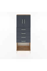 Arges Dolap 2 Raflı 4 Çekmeceli 2 Kapaklı 60x30x163