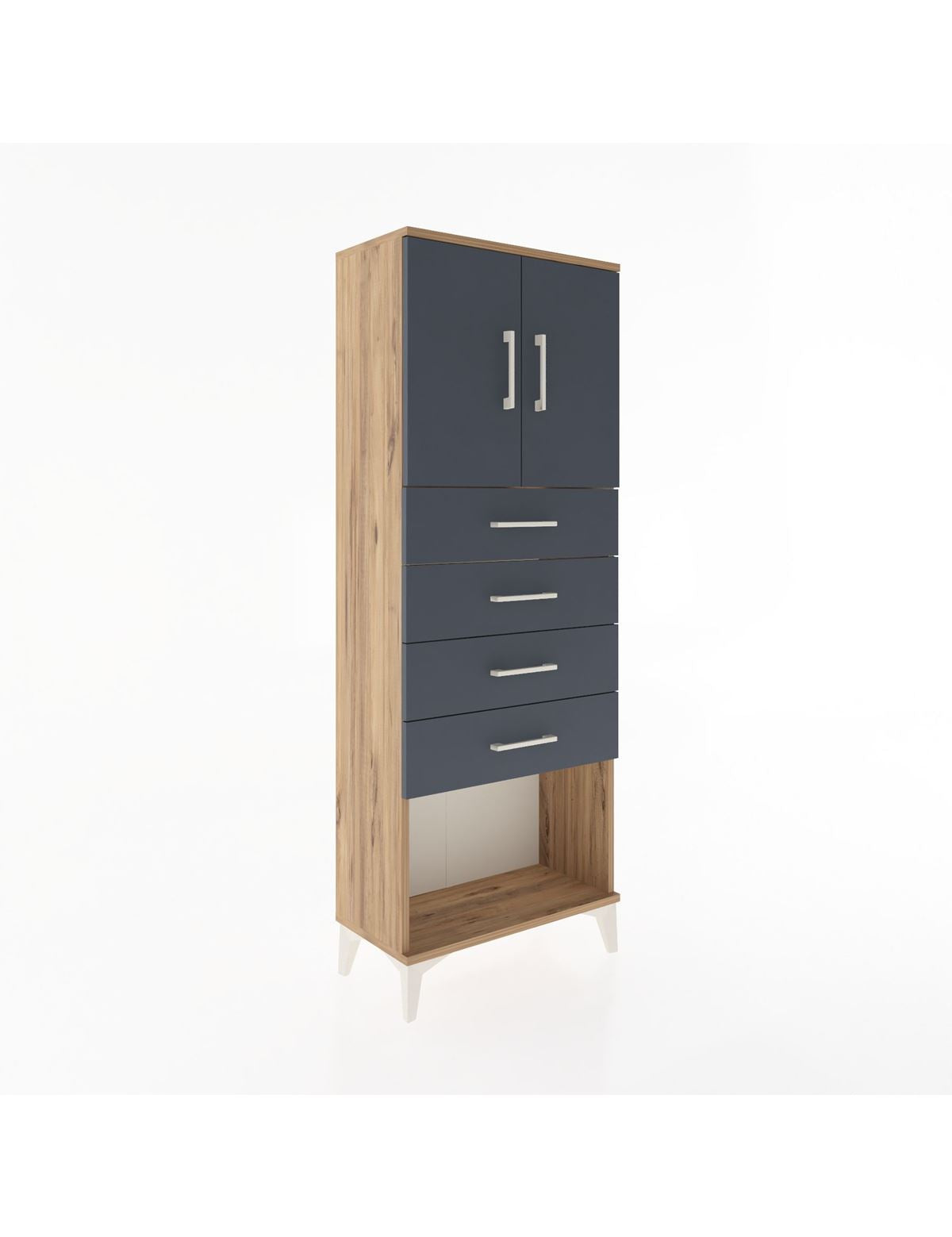 Arges Dolap 2 Raflı 4 Çekmeceli 2 Kapaklı 60x30x163 - S20M095V8A