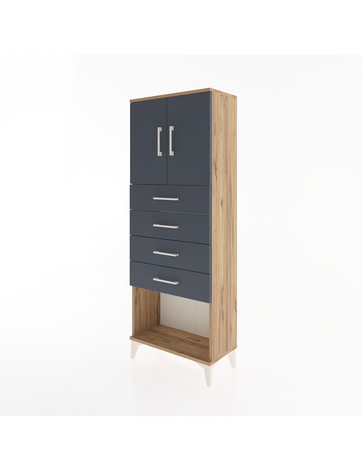 Arges Dolap 2 Raflı 4 Çekmeceli 2 Kapaklı 60x30x163 - S20M095V8A