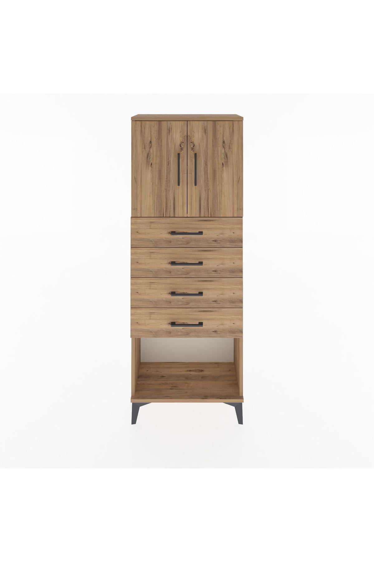 Arges Dolap 2 Raflı 4 Çekmeceli 2 Kapaklı 60x30x163 - S20M095V9A