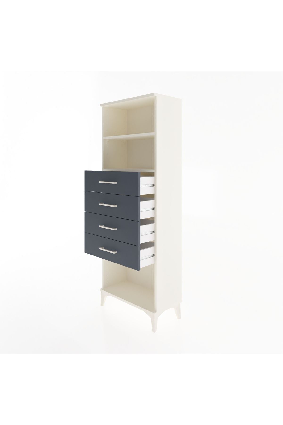 Arges Dolap 2 Raflı 4 Çekmeceli 60x30x163 - S20M096V2A