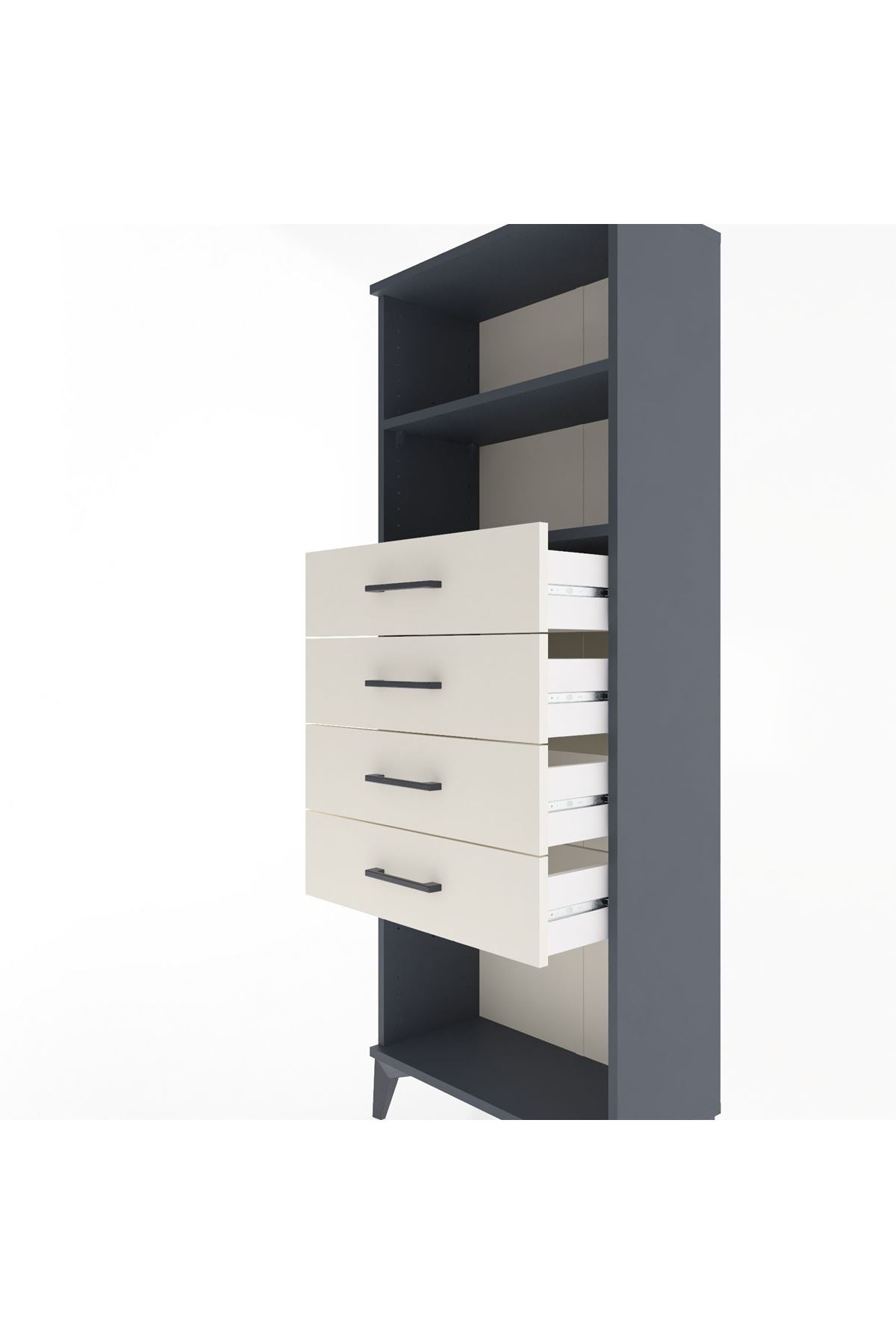 Arges Dolap 2 Raflı 4 Çekmeceli 60x30x163 - S20M096V4A